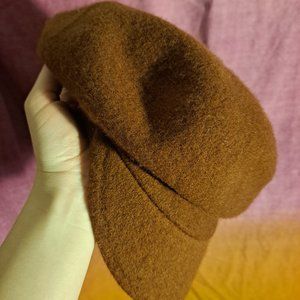 Brown Felt Newsboy Hat